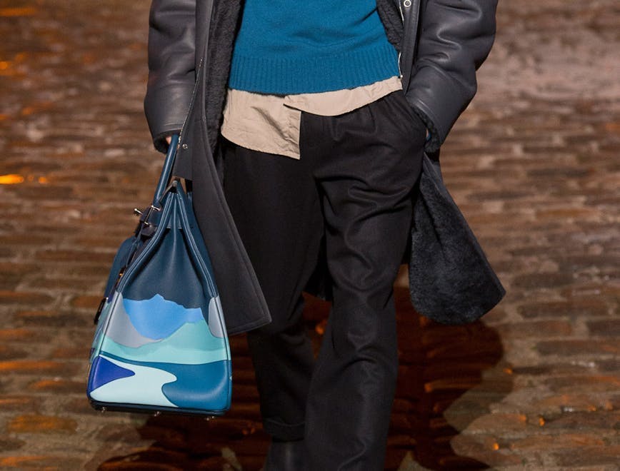 handbag bag accessories accessory clothing apparel jacket coat person human