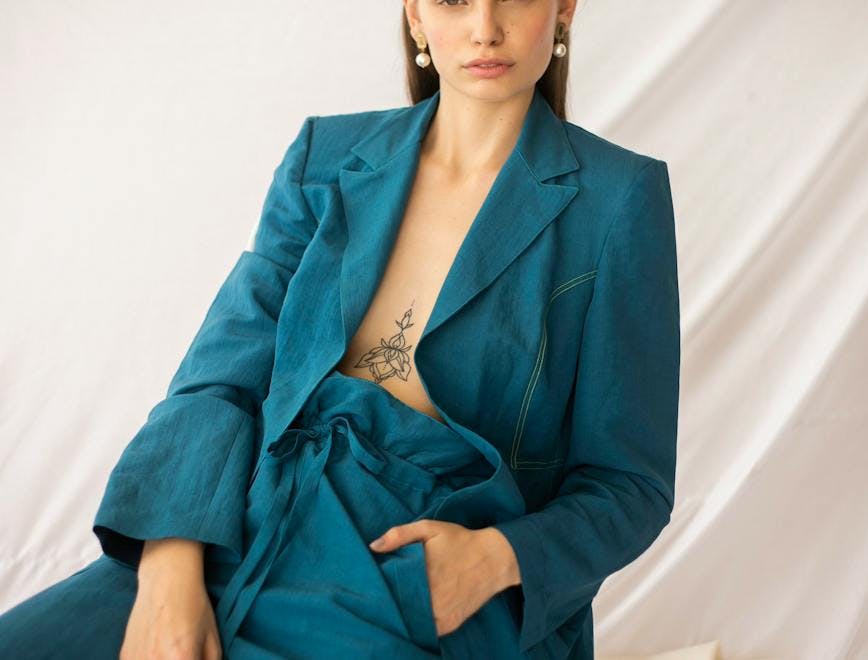 clothing sleeve female person overcoat coat suit woman long sleeve blazer