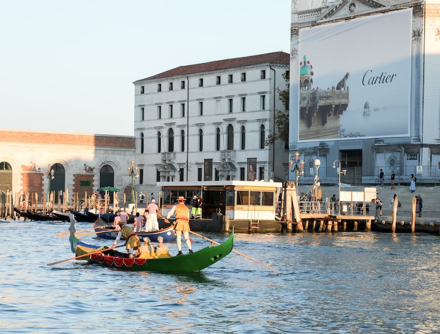person human boat vehicle transportation watercraft vessel gondola