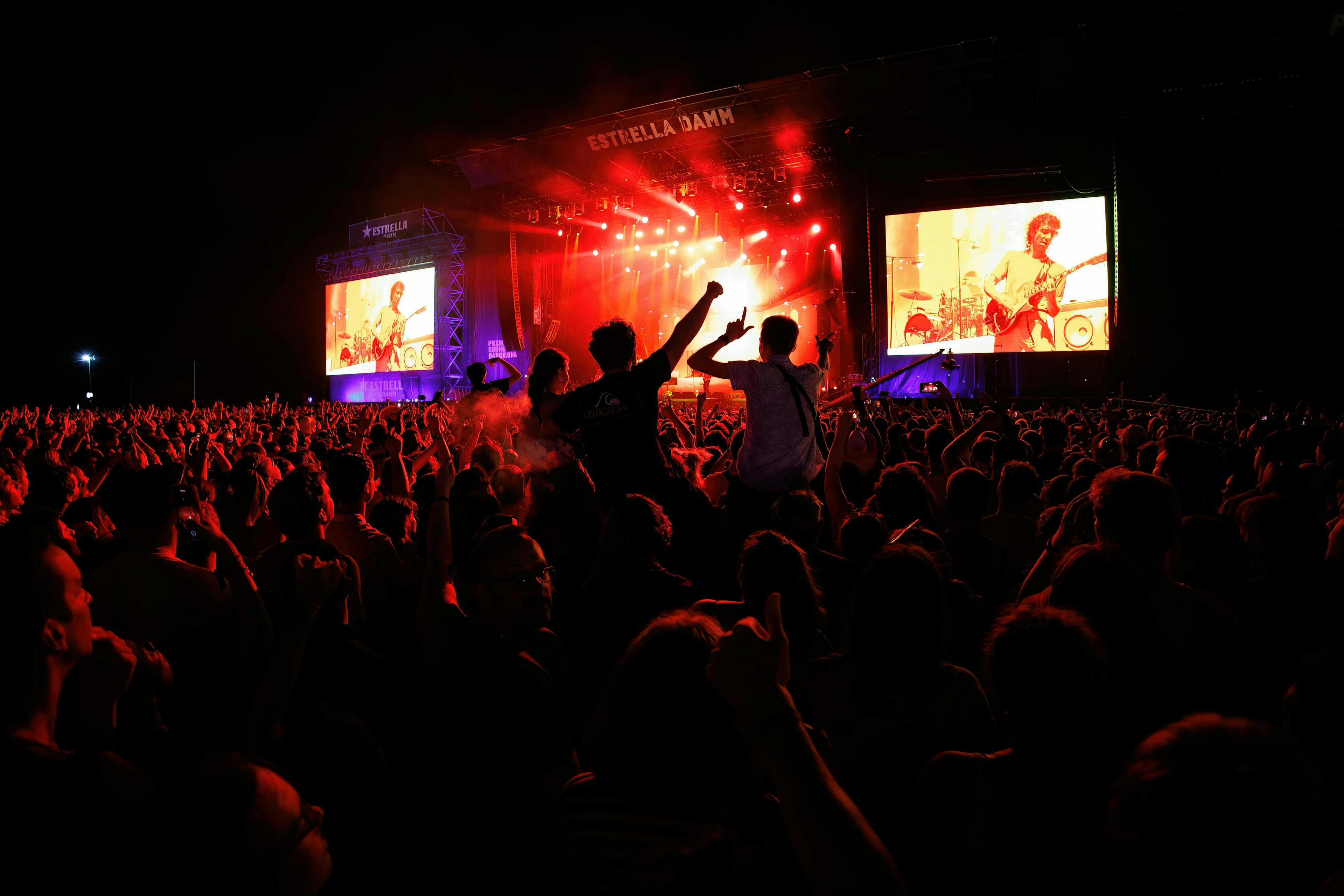 concert crowd person urban stage cinema adult male man guitar